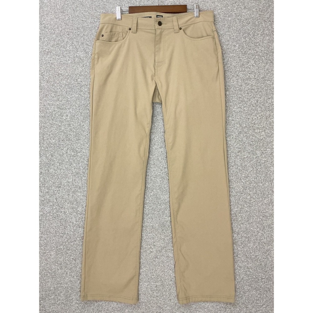 prAna Men's Brion Stretch Zion 5-Pocket Pant 34x34 Sandbar Nylon Hiking UPF 50+